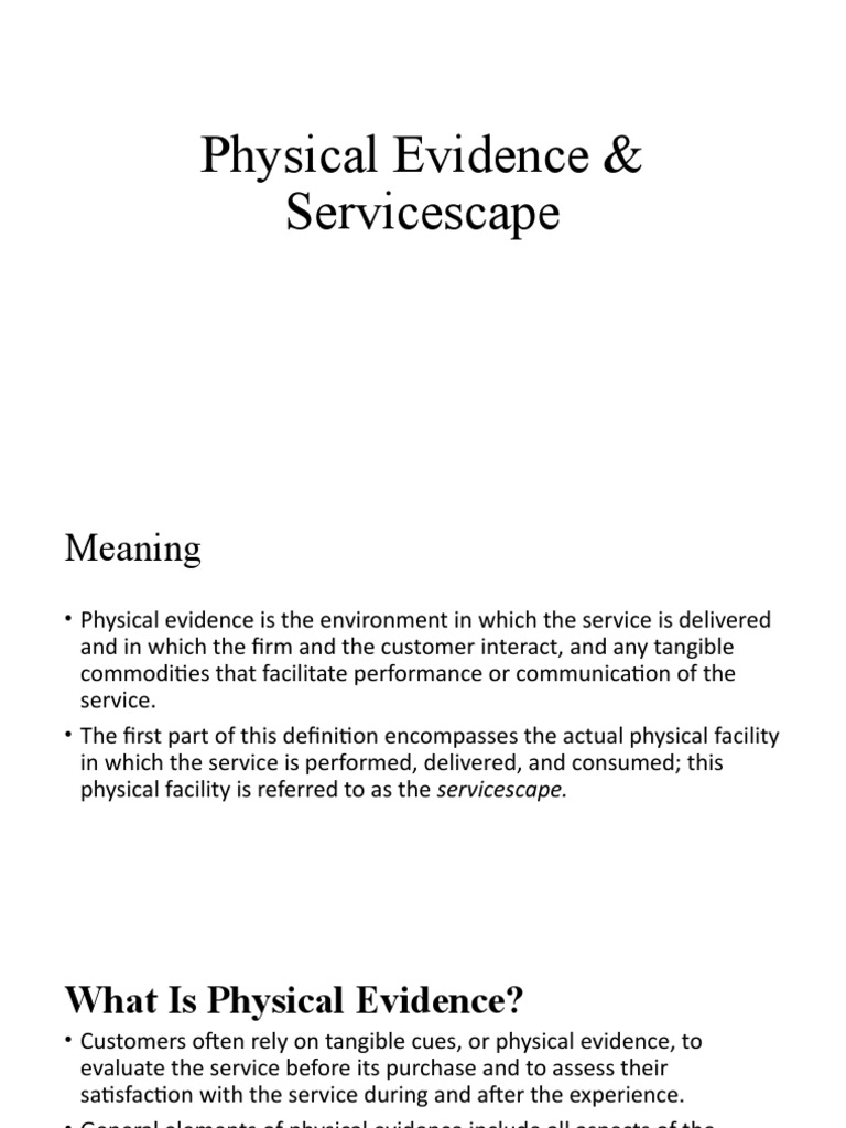 Understanding Physical Evidence & Servicescape | PDF | Business Process ...