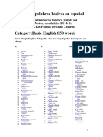 850 palabras básicas en español