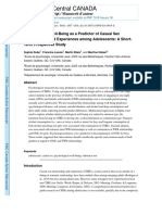 Psychological Well-Being As A Predictor of Casual Sex Relationships and Experiences Among Adolescents - A Short - Term Prospective Study