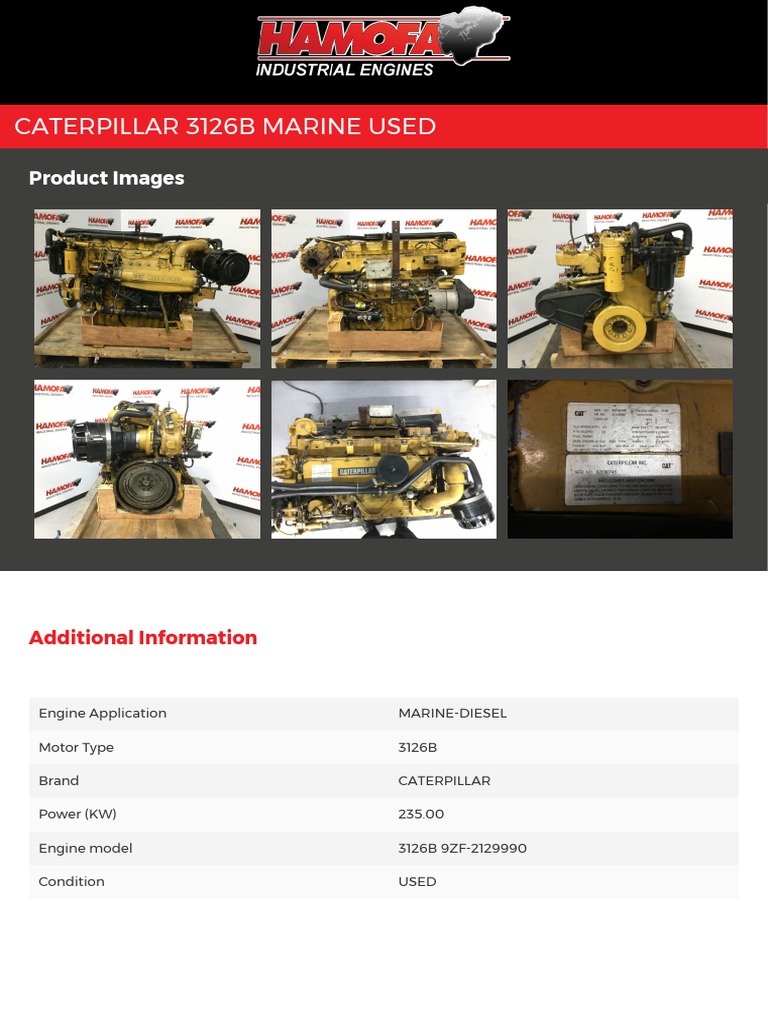 Caterpillar 3126B Marine Used PDF | PDF
