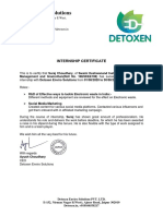 Detoxen Enviro Solutions: Internship Certificate