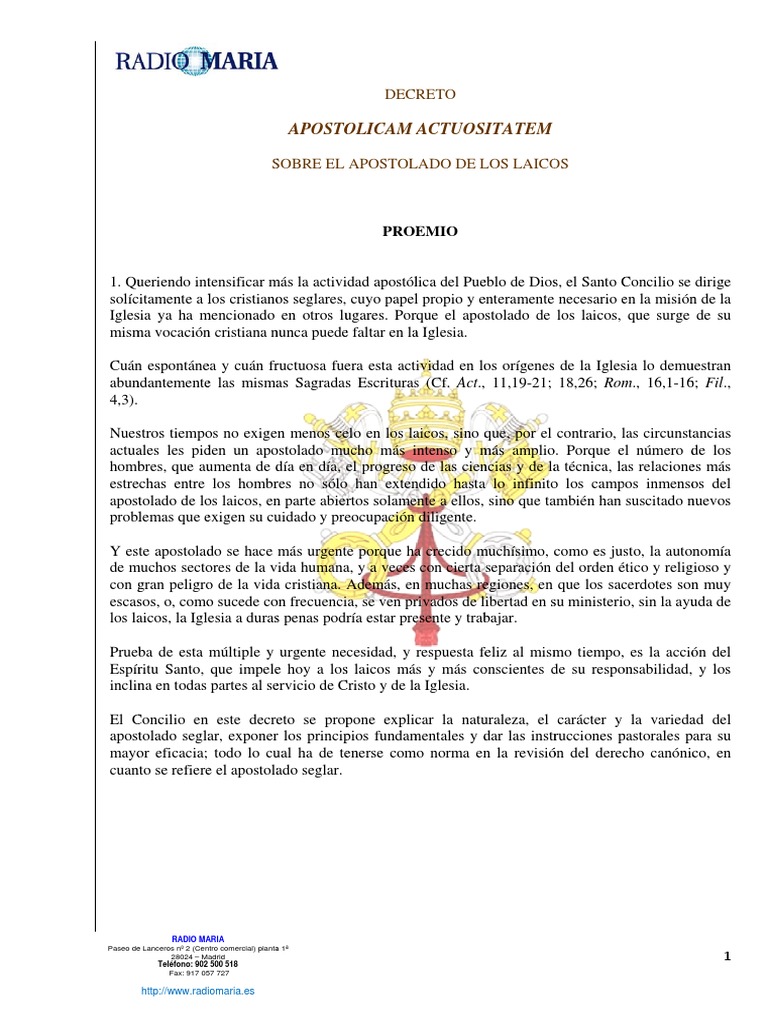 Apostolicam Actuositatem PDF Cristo (título) Laicado