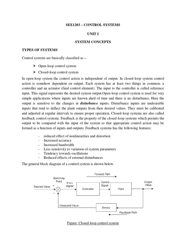 Control System 1 PDF | PDF | Control Theory | Electrical Engineering