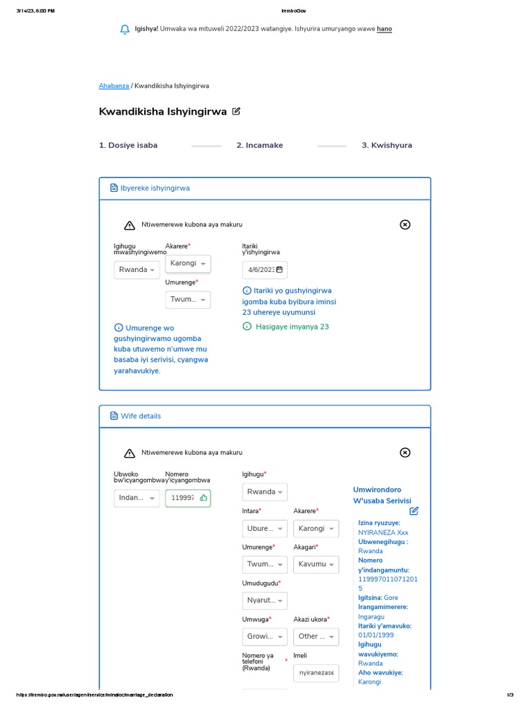 Rwanda Marriage Registration Guide | PDF