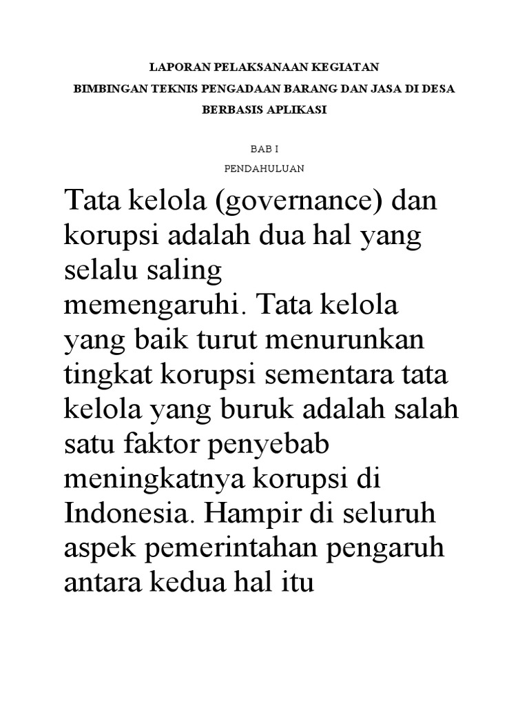 Laporan Pelaksanaan Kegiatan Bimtek | PDF