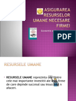 Asigurarea Resurselor Umane Necesare