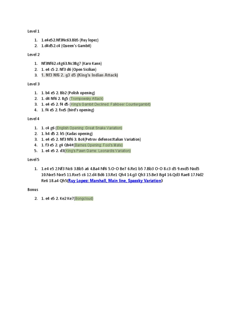 Chess Opening | PDF