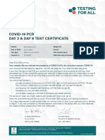 Day 2 & 8 COVID-19 PCR test negative certificate