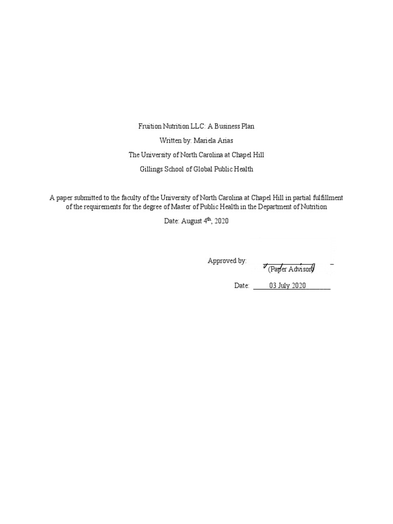 Providing Trustworthy Nutrition Services A Business Plan for Fruition