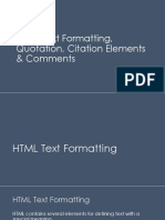 HTML Text Formatting, Quotation and Comments