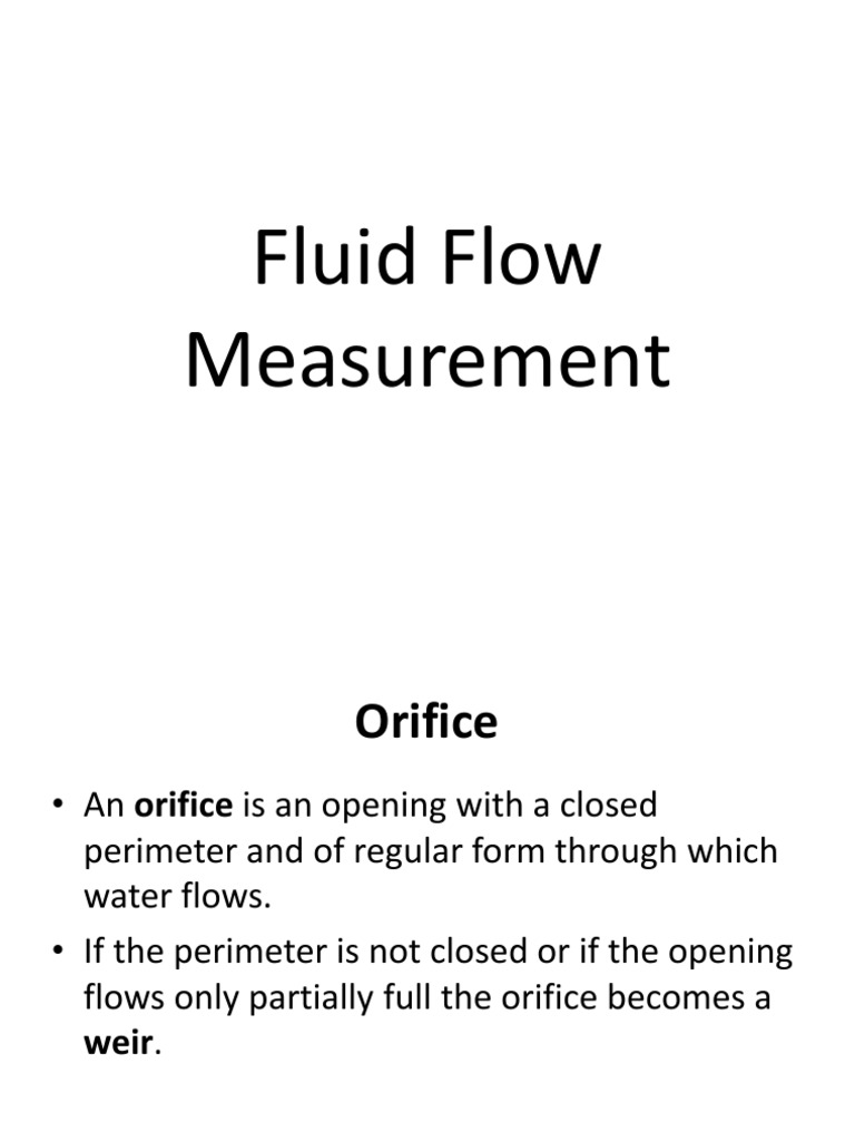 Fluid Flow Measurement