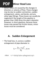 Lecture 7 - Minor Head Loss