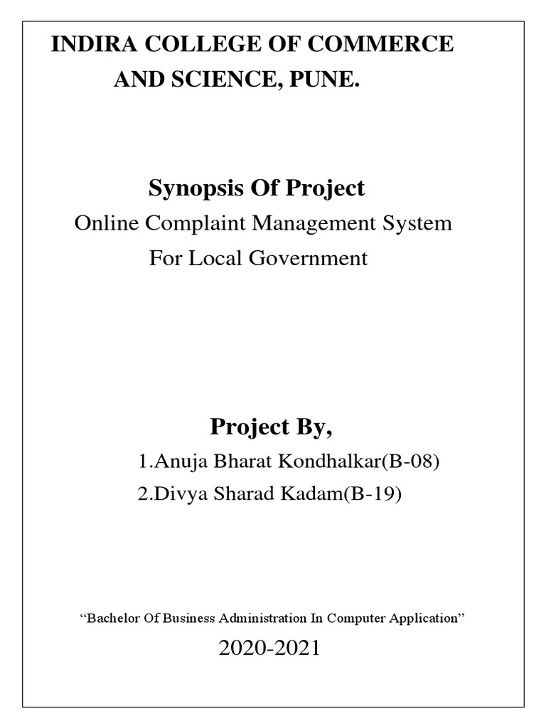 Complaint Management System PDF Computer Science Information