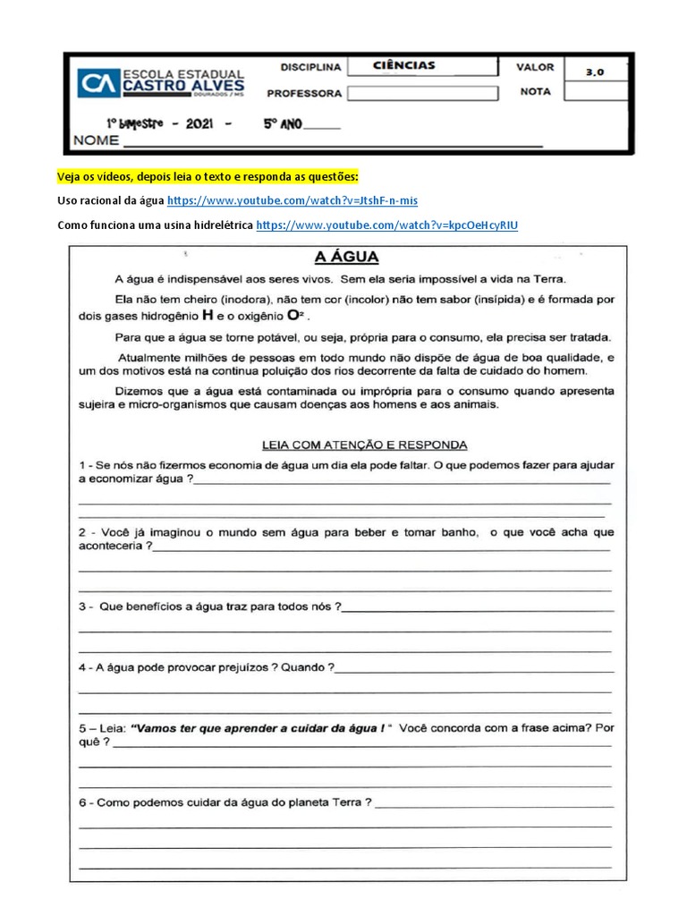 Atividade 2 de Abril - Ciências | PDF | Carreira e Crescimento