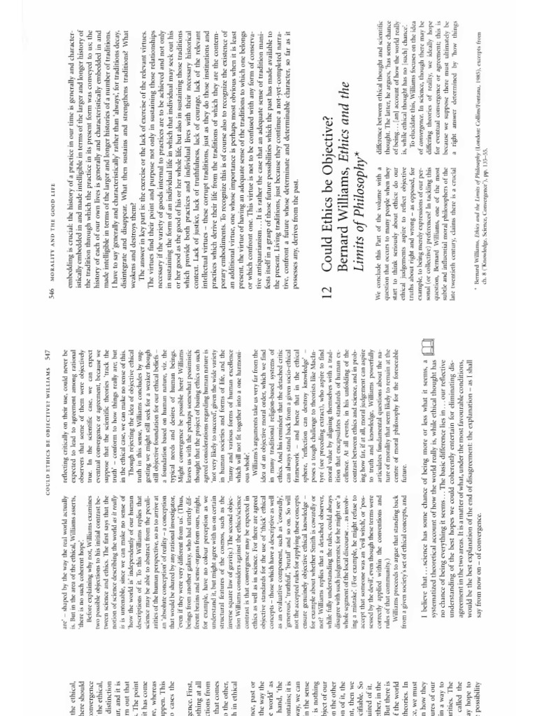 Bernard. "Ethics and The Limits of Philosophy" | PDF
