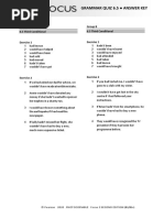 Focus3 2E UoE Quiz Unit2 GroupA B ANSWERS | PDF