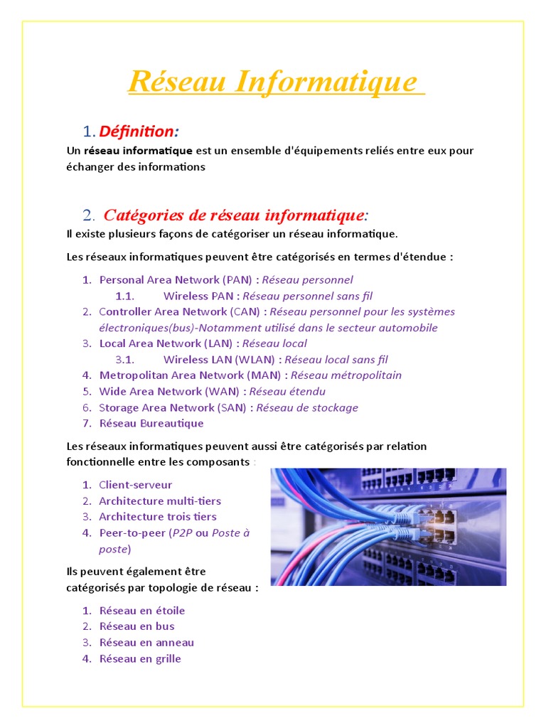 Types et métiers des réseaux informatiques | PDF | Réseau informatique ...