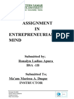 Assignment in Entrepreneurial