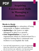 Acquiring Fundamental Skills in Manging A Business