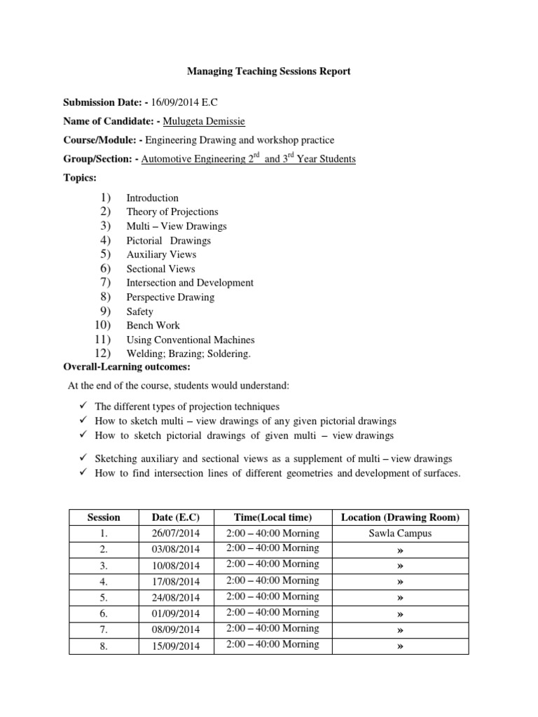 Mule Managing Teaching Session Report | PDF | Teaching Method | Learning