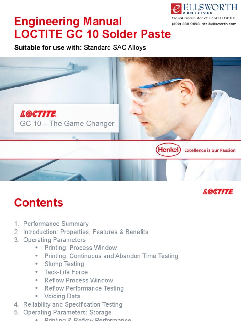 LOCTITE GC 10 Solder Paste Manual | PDF | Industrial Processes | Chemistry