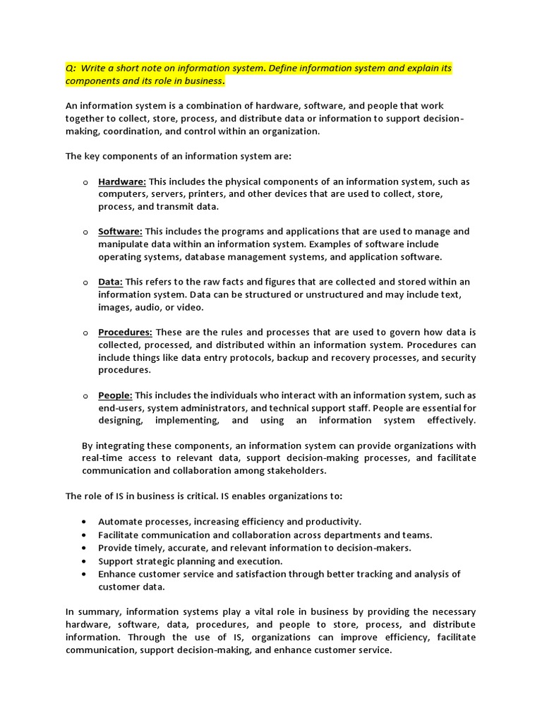 Define Information Systems