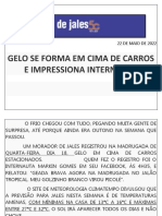 Camada de gelo se formou em cima de carros após Jales registrar noite mais fria do ano, registrando 3,7°C