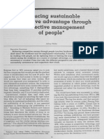 Producing Sustainable Advantage Through The Effective Management of People PDF