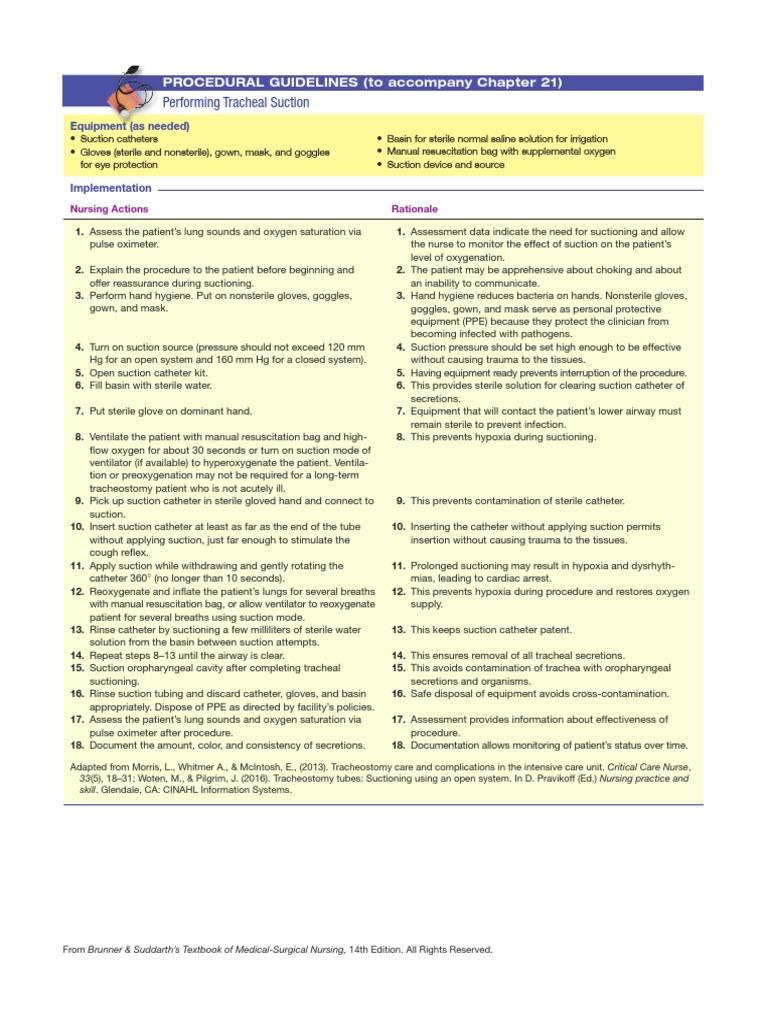 Performing Tracheal Suction1 PDF Hypoxia (Medical