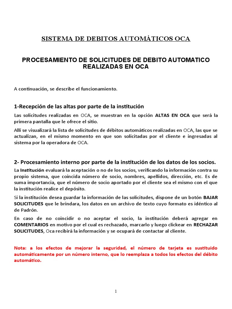 Oca - Manual Altas en Oca | PDF