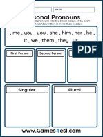 Personal Pronoun Worksheet 2