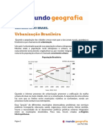 Urbanização e Regiões Metropolitanas no Brasil