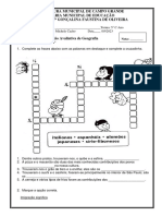 Avaliação de Geografia sobre Imigração e Regiões do Brasil