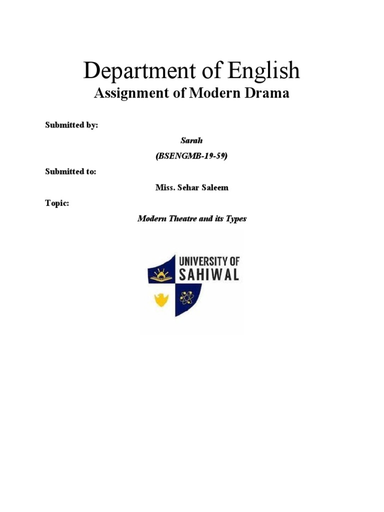 Modern Theatre And Types Pdf Theatre Play Theatre