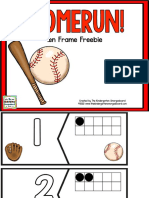 Homerun! Baseball Ten Frame Freebie