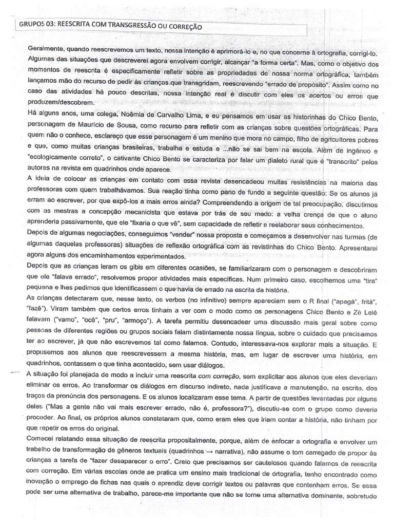 Reescrita Com Transgressão Ou Correção PDF | PDF
