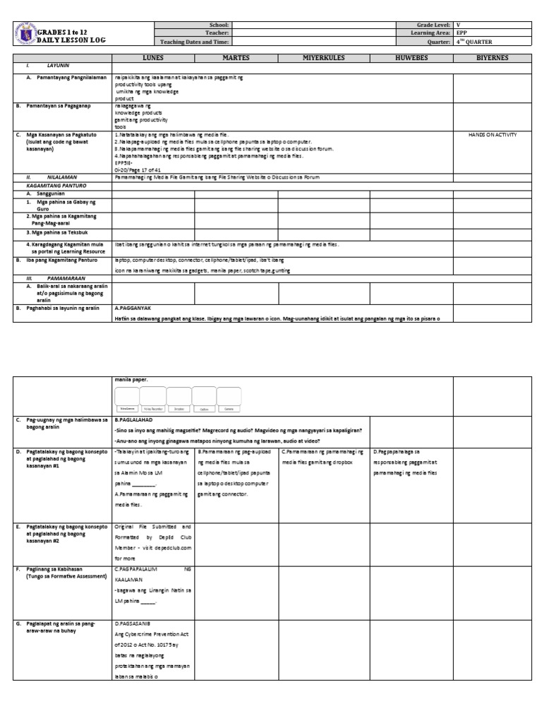 DLL - Epp 5 - Q4 - W9 | PDF