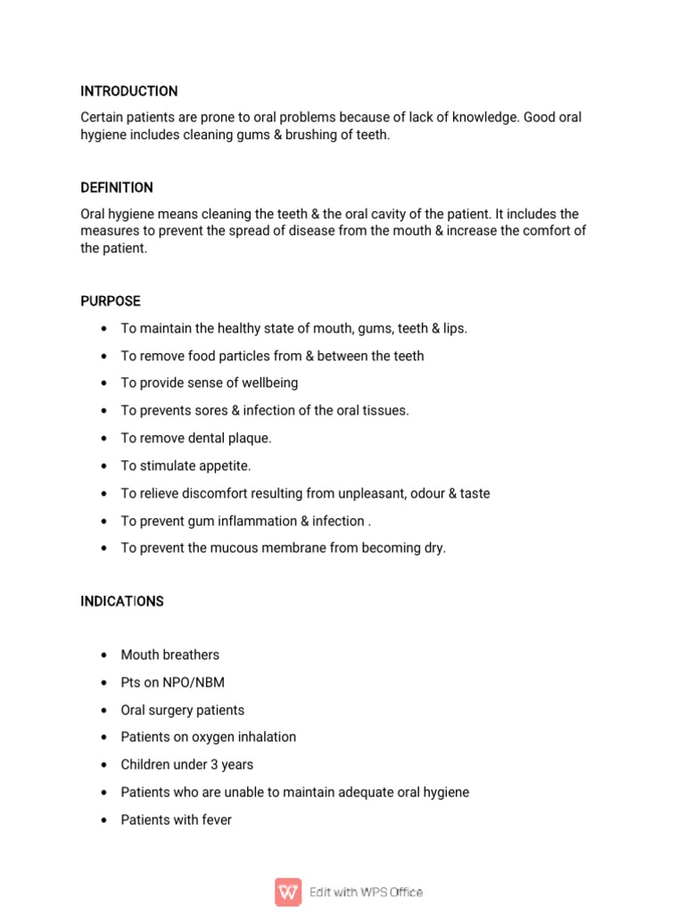 Oral Hygiene Word File | PDF | Oral Hygiene | Dentures