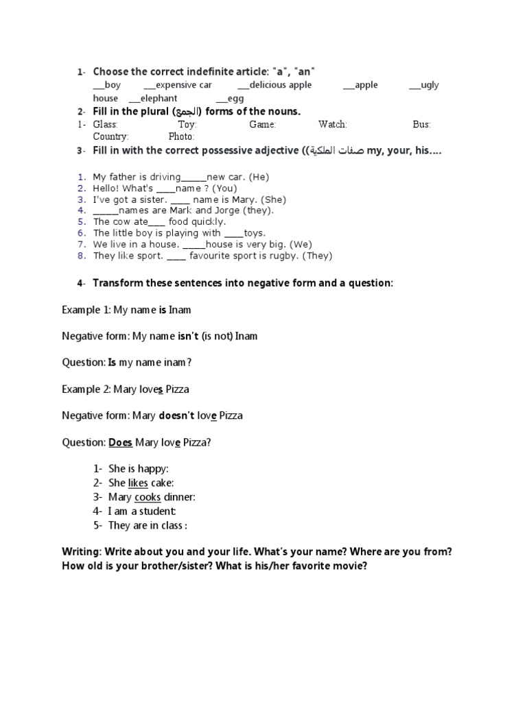 Choose The Correct Indefinite Article | PDF