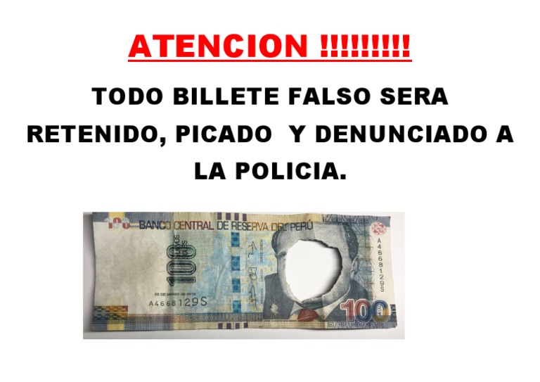 Aviso de Billetes Falso | PDF