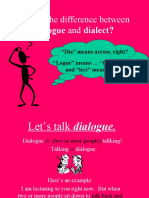 Difference between dialogue and dialect