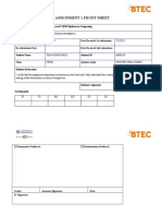 BTEC Level 5 HND Diploma in Computing Unit 14: Business Intelligence Assignment 1 Front Sheet