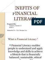 BENEFITS OF FINANCIAL LITERACY - Valencia, Jamaica - BSED1