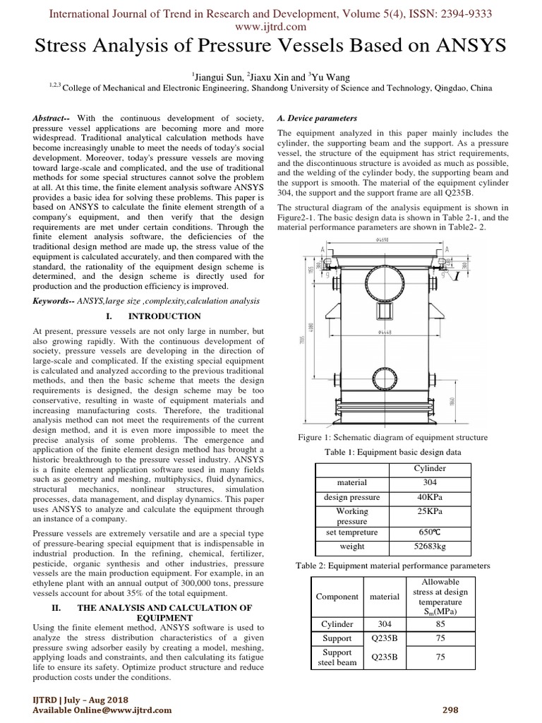 ANSYS-Based Stress Analysis of Vessels | PDF | Strength Of Materials ...