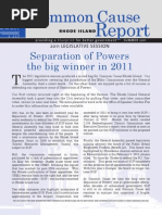 Separation of Powers The Big Winner in 2011: Common Cause