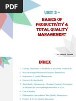 Unit 3 - Basics of Productivity & TQM