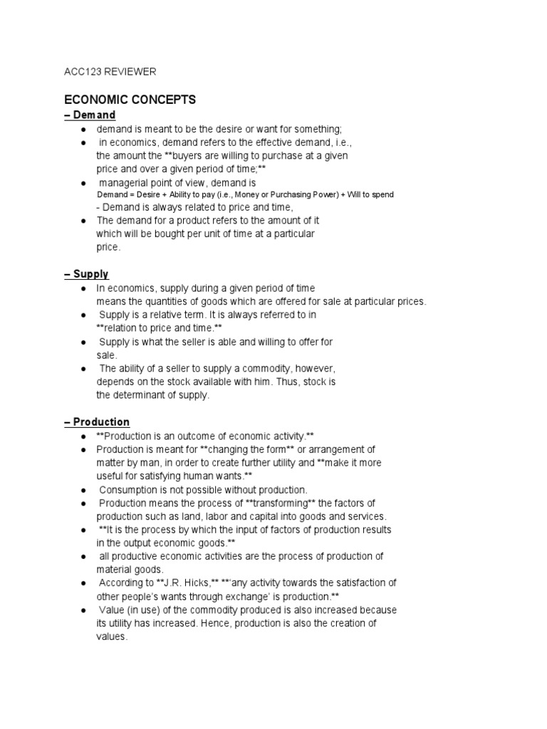 Acc123 Reviewer Updated | PDF | Supply (Economics) | Demand