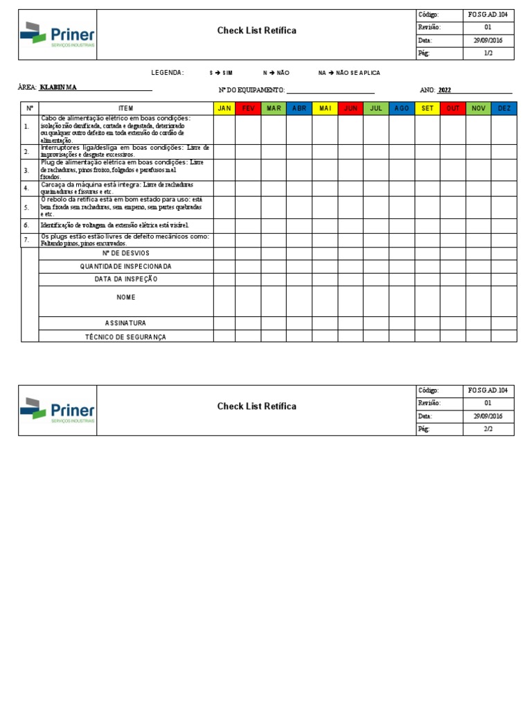 Checklist Retifica | PDF