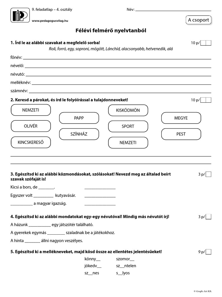 Pip 2012 Mnyelv 4o FL Felm 9 | PDF