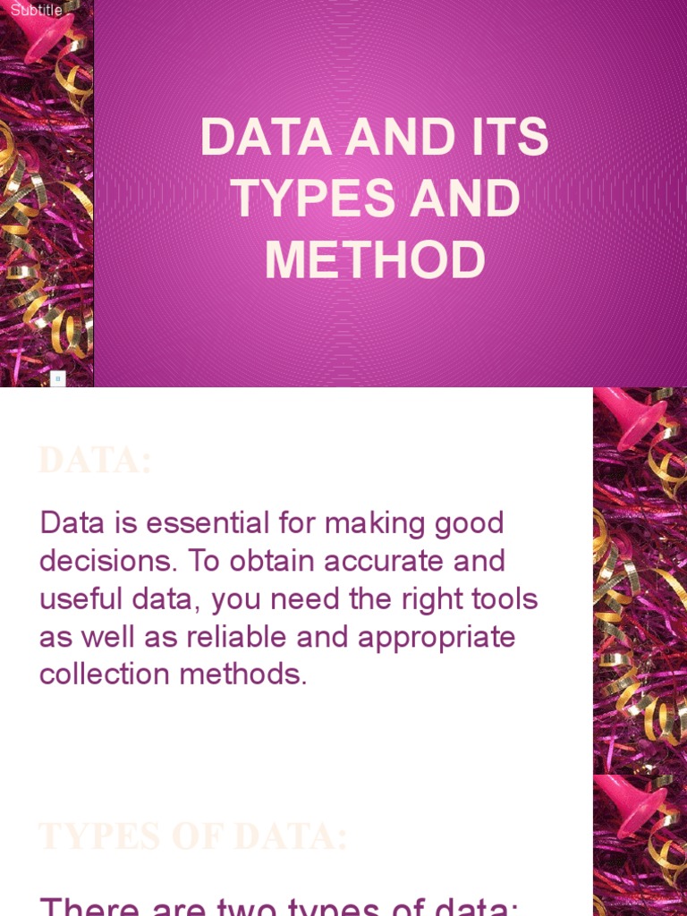 Define Data And Its Types